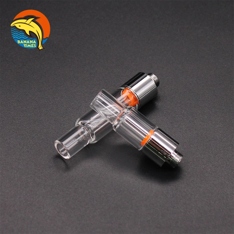 Factory supply 1ml empty cartridge custom logo no metal contact Bananatimes AG02 cbd glass cartridge with packaging