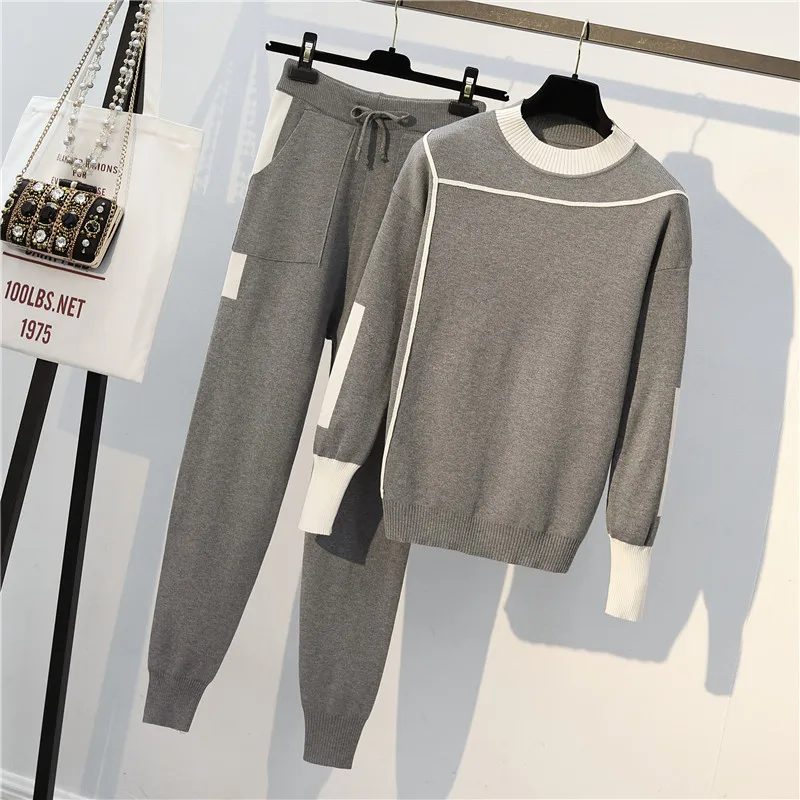 New High Quality Women Spring Fall Clothing Plus Size Casual Knitted ...