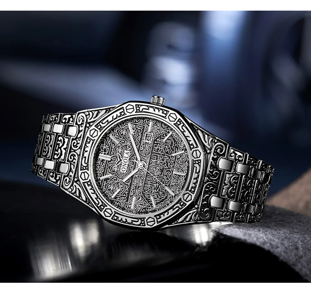 ONOLA Brand 3812 New Fashion Golden Clock Vintage Watches Luxury Watch Waterproof Gold Watch for Men Relogio Masculino