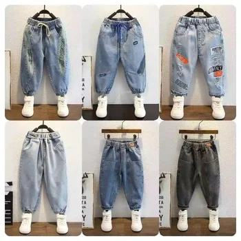 2024 New high quality jeans for boys and girls Pants Jeans for kids Casual pants for kids