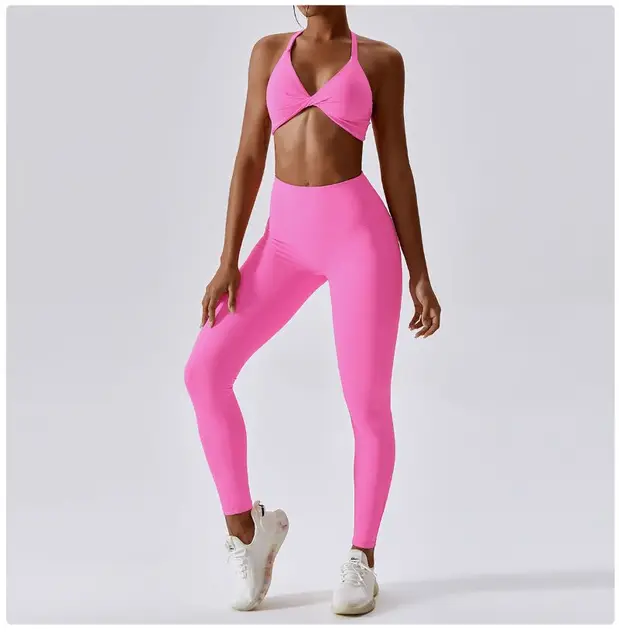Wholesale Women Fitness Active Wear High Quality Outfit Workout Fitness Wear Gym Yoga Bra Legging Set