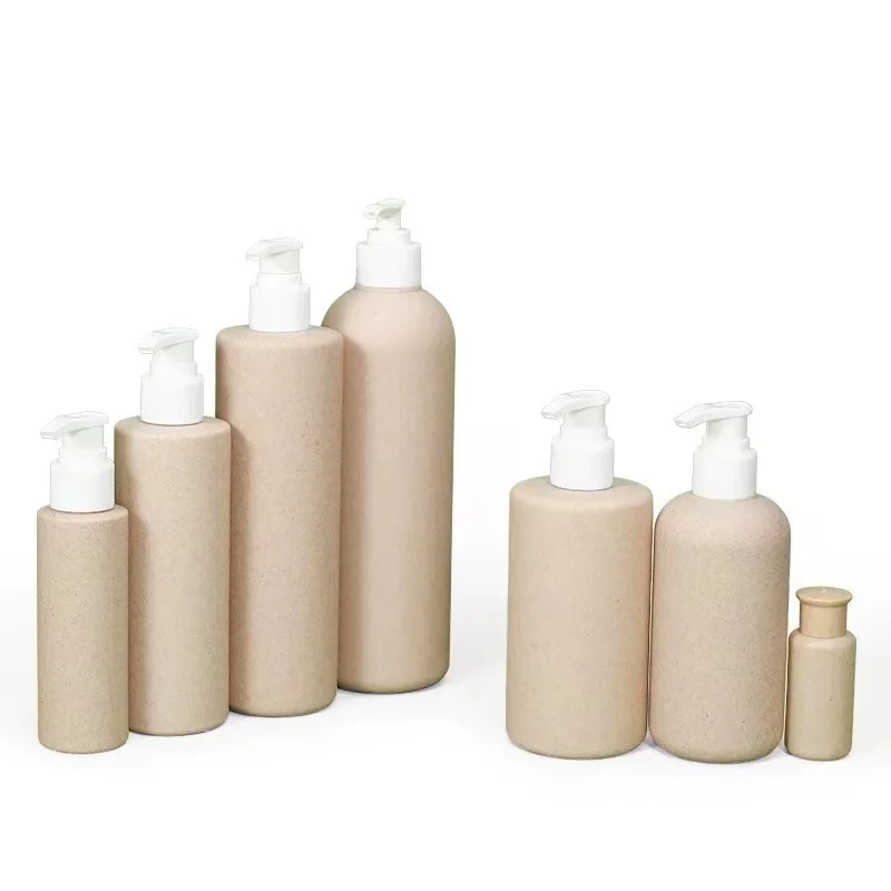Eco Friendly 35ml 60ml 100ml Degradable Shampoo and Conditioner Bottle Wheat Straw Material Plastic Bottles