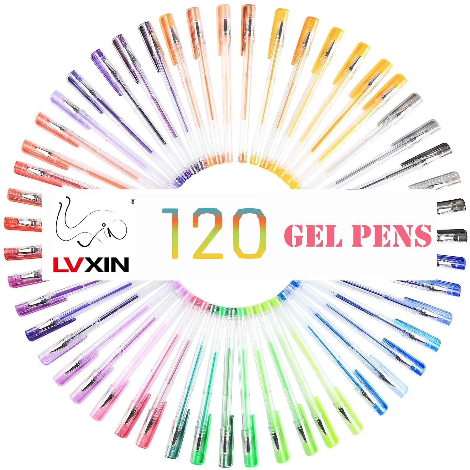 100 Pcs Coloring Gel Pens for Adult Coloring Books with Glitter Neon  Metallic