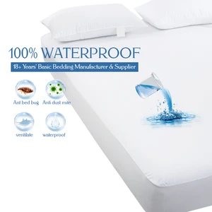 Waterproof Plain Mahjong Mat Mattress Protector Cover with Knitted Fabric