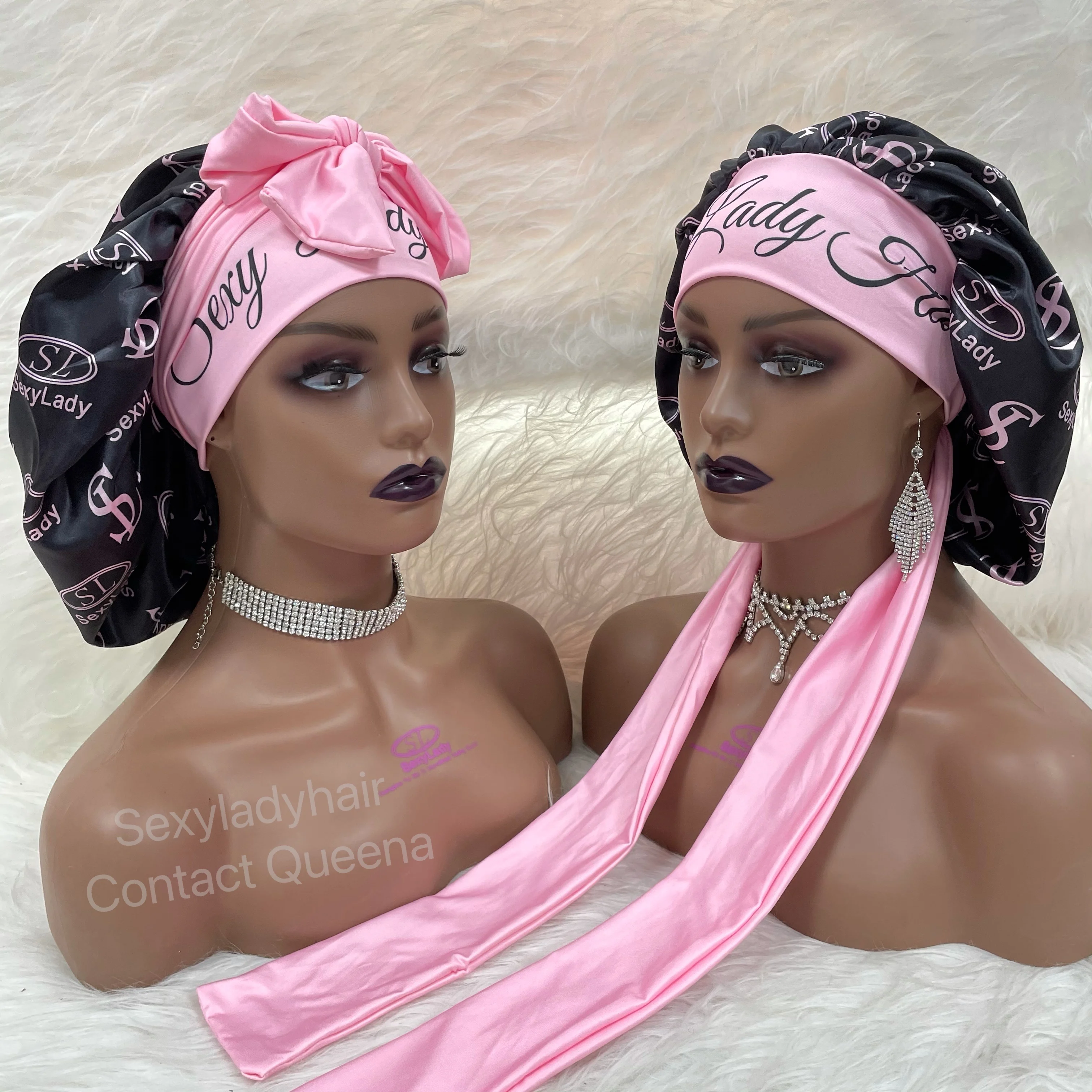 Source Wholesale Luxury Sleeping Bonnets Silk Durag Headband Head