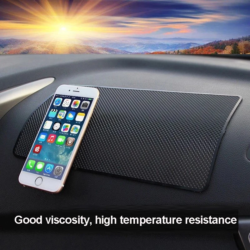 Osilly Car Dashboard Anti-Slip Mat, 10.6" X 5.9" Universal PVC Sticky Adhesive Pad For Auto, Multifunctional Vehicle Dash Strong Gripping Pad For Cell