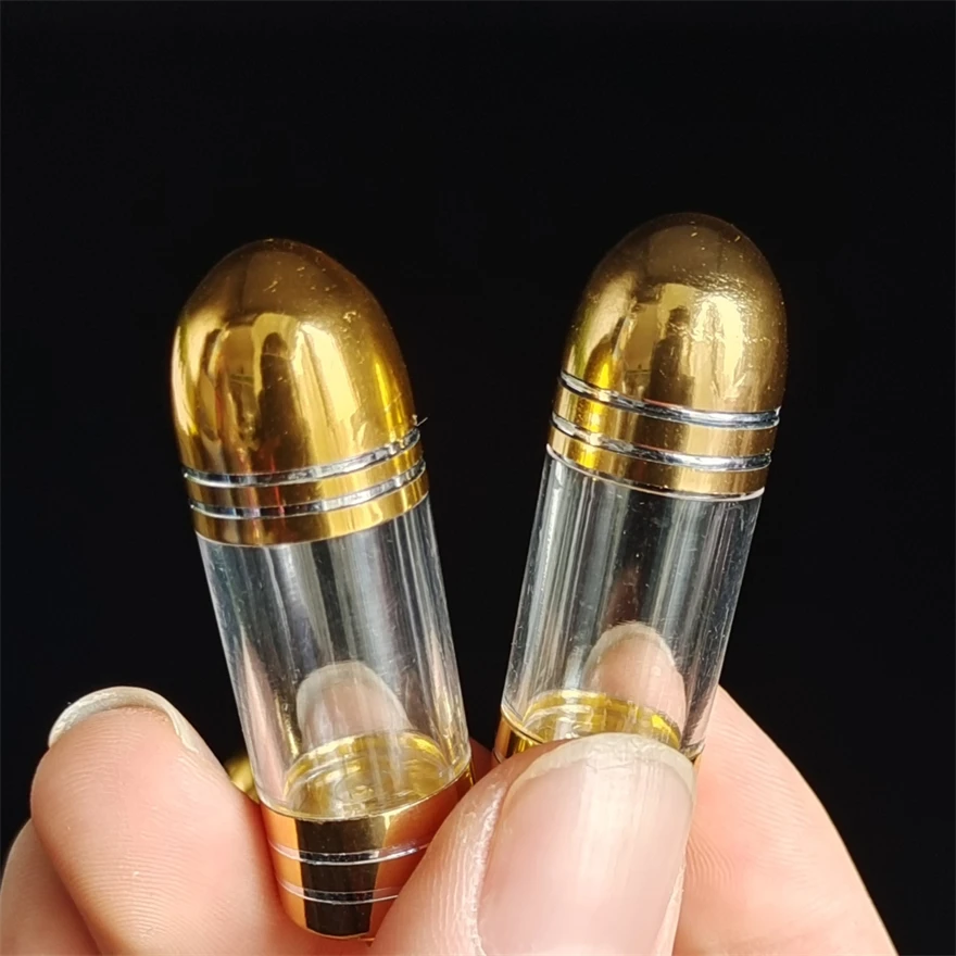 Hot Electroplating Gold Bullet Capsule Shell Packaging Supplies Medium and Large Hollow Capsule Plastic Packaging