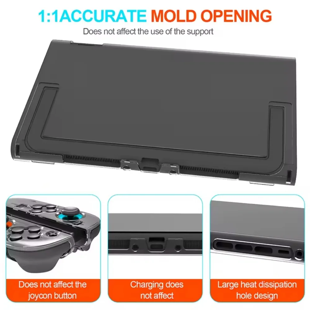 product crystal clear transparent dock able protective case for nintendo switch 2 model 2025 laudtec-5