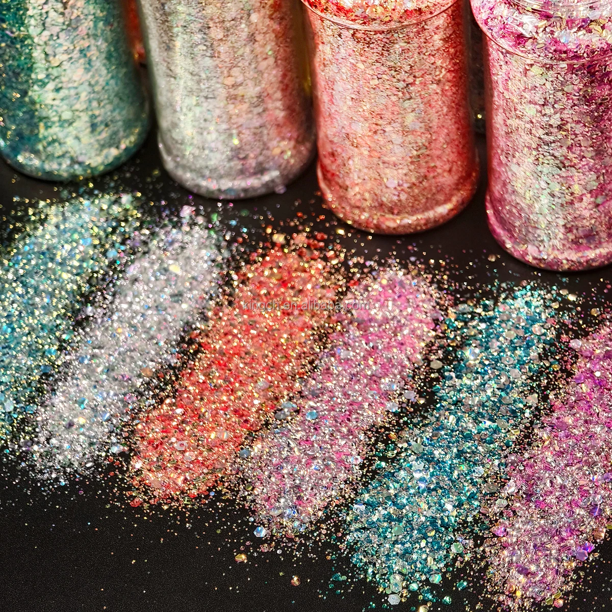 product top selling 2oz shaker shift bubble glitter color changing chunky mix glitter-12