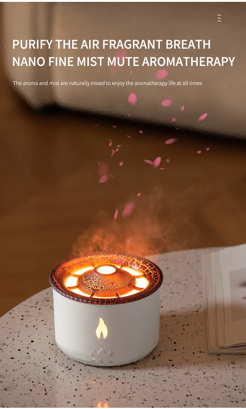 Home Mini Flame Essential Oil Aroma Diffuser Volcano Ultrasonic Purifier air Humidifiers