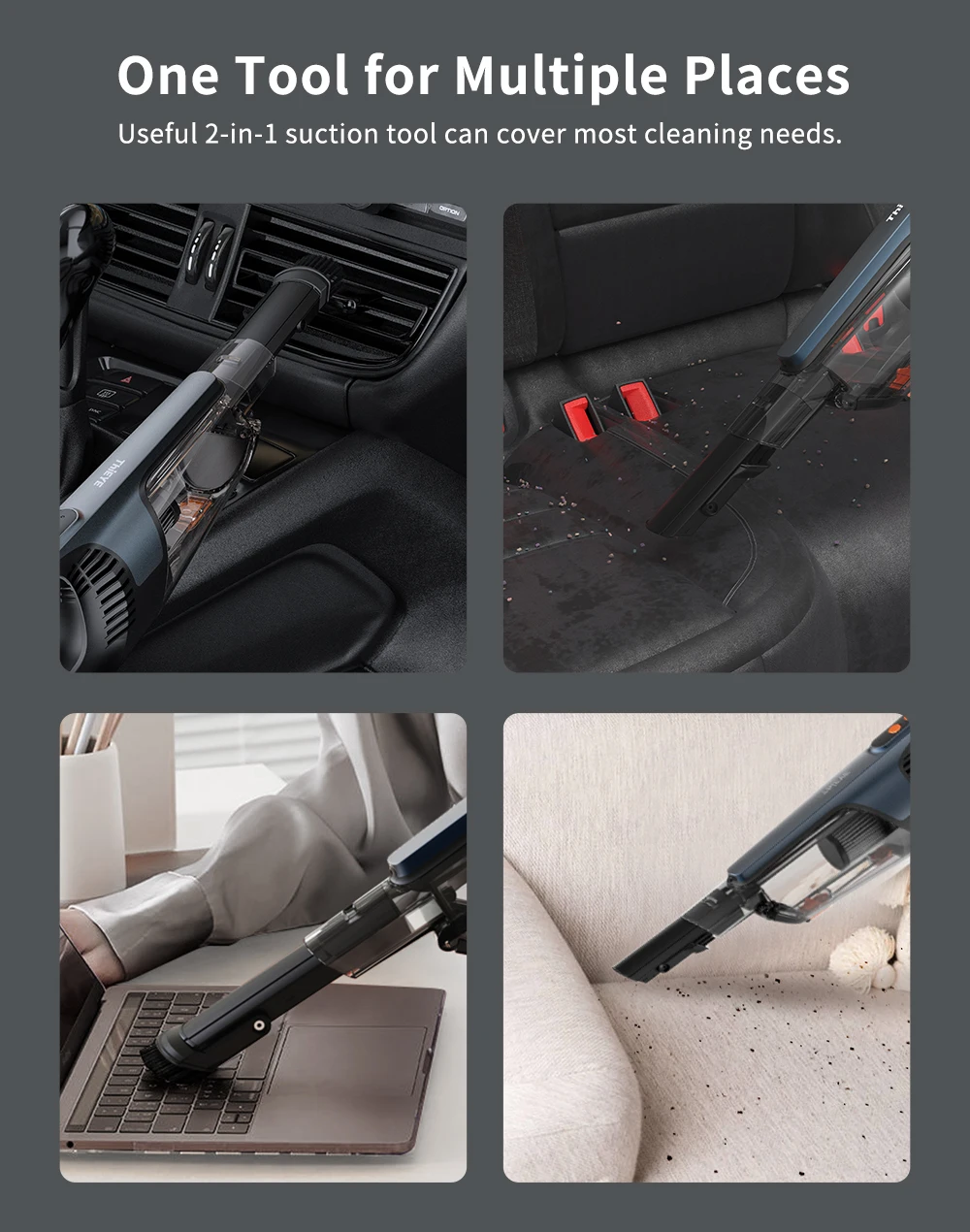 Thieye Cordless Car Vacuum Cleaner Portable Rechargeable 10000pa Handy