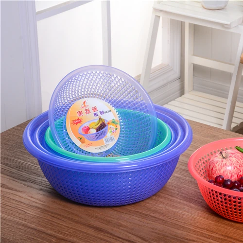Производитель кухонных инструментов оптовая продажа Заказная цветная пластиковая корзина для фруктов и
