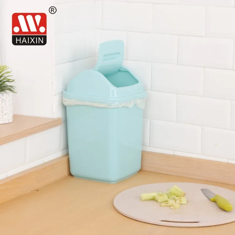 Haixin Factory Directly Plastic Garbage Bin Kitchen Garbage Bin Waste Trash Can Withl Lid Indoor and Out Door