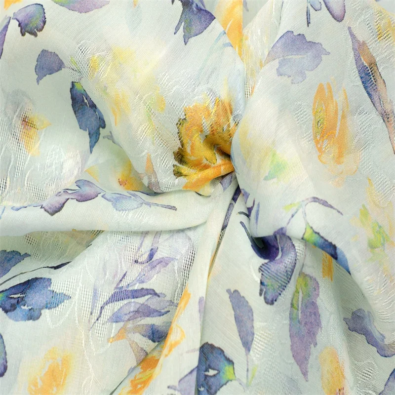Y5001 # цветочный цифровой Модный узор с принтом тенсель лиоцелл нейлоновая ткань Жаккардовая Ткань шелковая Женская ткань для платья оптовая продажа