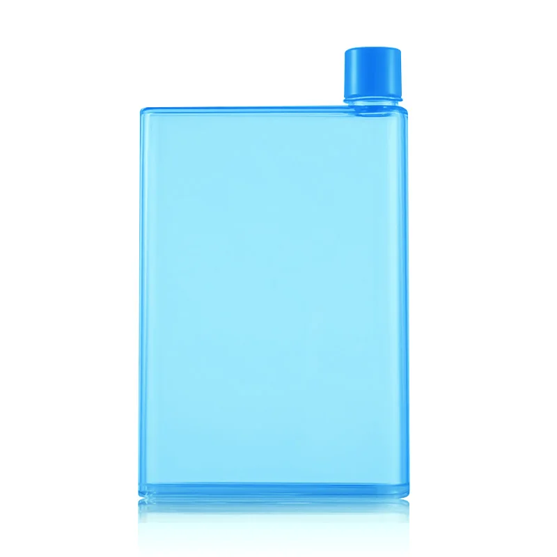 A5 Flat Square Water Bottle 420ml Plastic Notebook Shape Water Bottles