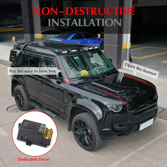 Gloss Black Auto Front Roof Spoiler Lamp Led Car Top Light For Land