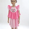 Vestido con volantes de cerdo rosa de dibujos animados