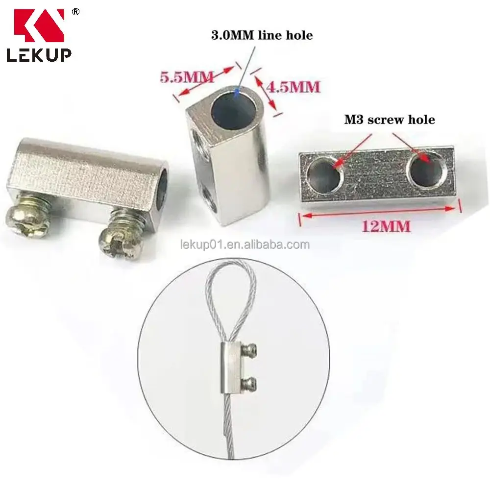 CustomyLife 30pcs 3.5mm Single Hole Wire Rope Cable Clamp Clips - View #5
