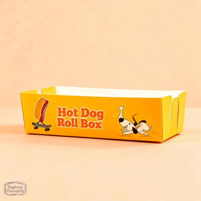 Customize Cheese Corn Dog Package Box Disposable Container Corn Wraps Hot Dog Roll Box Eco Friendly Soy Ink Hot Dog Roll Box
