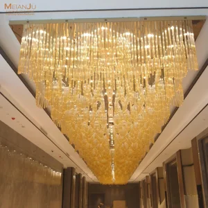 Factory Direct Supply Luxury Crystal LED Chandelier for Hotel Lobby & Banquet Hall Commercial Custom Chandelier Ceiling Light