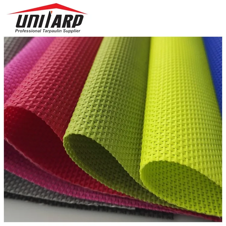 High Strength Color Teslin Vinyl Coated Polyester PVC Mesh Fabrics for Beach Chair Outdoor Furniture