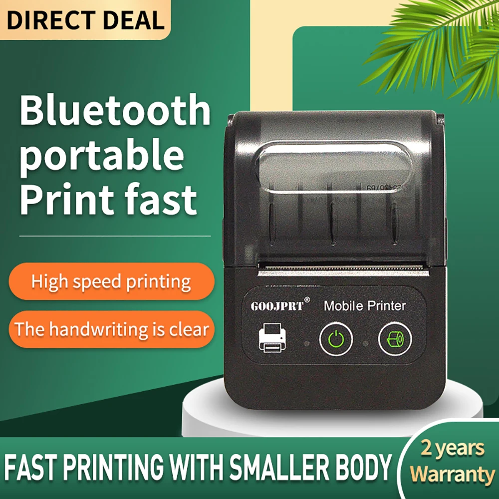 Mini Portable Receipt Thermal Mobile Pocket 58mm Blue Tooth Wireless ...