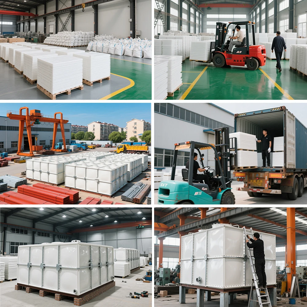 Factory Custom Composite Water tank Assembly Industrial Multi-functional Large Durable Sectional Modular FRP Water Storage tank