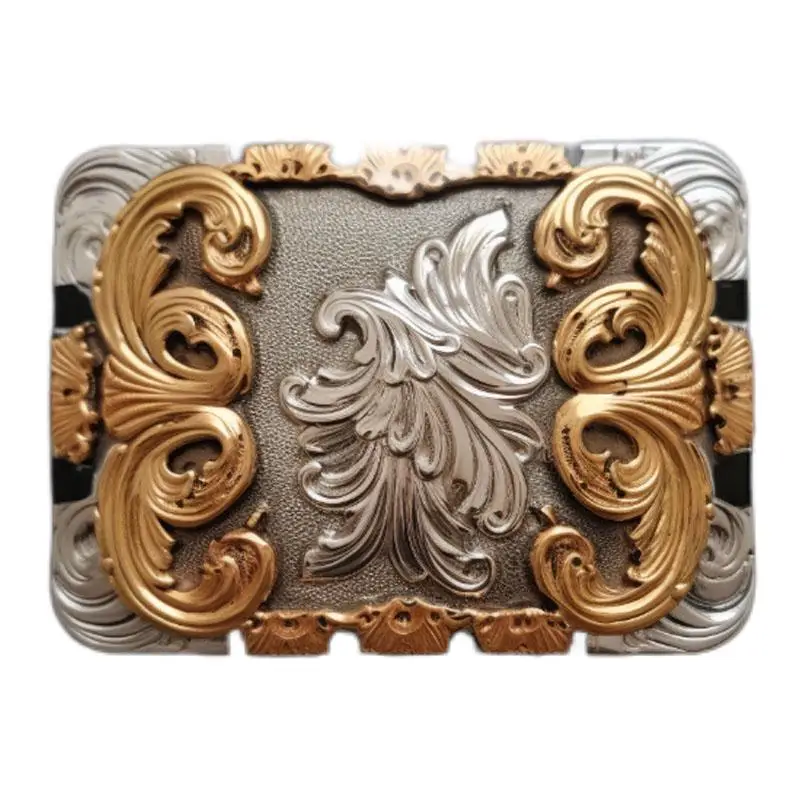 Leather Belt Buckle Tooled Leather Covered Belt Buckle Handmade Perfect