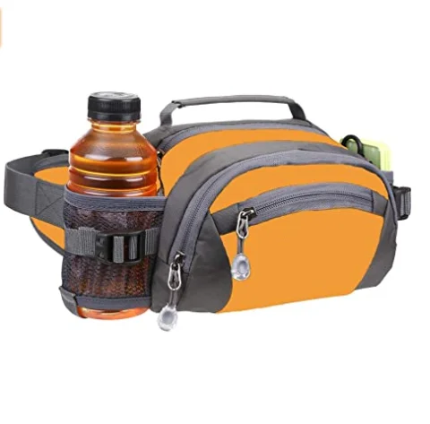 running pack with water bottle