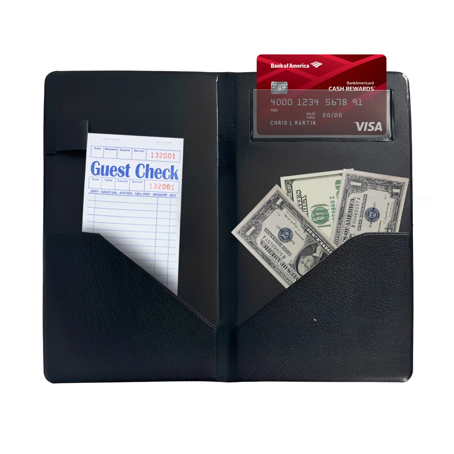 Custom Logo Restaurant Check Presenter Guest Check Card Holder