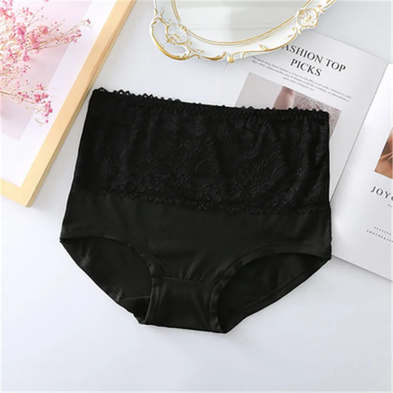 2Pcs Large Size XL-6XL Sexy High Waist Womens Cotton Panties Breathable  Solid Briefs Underwear Lingerie Panty Female Intimates