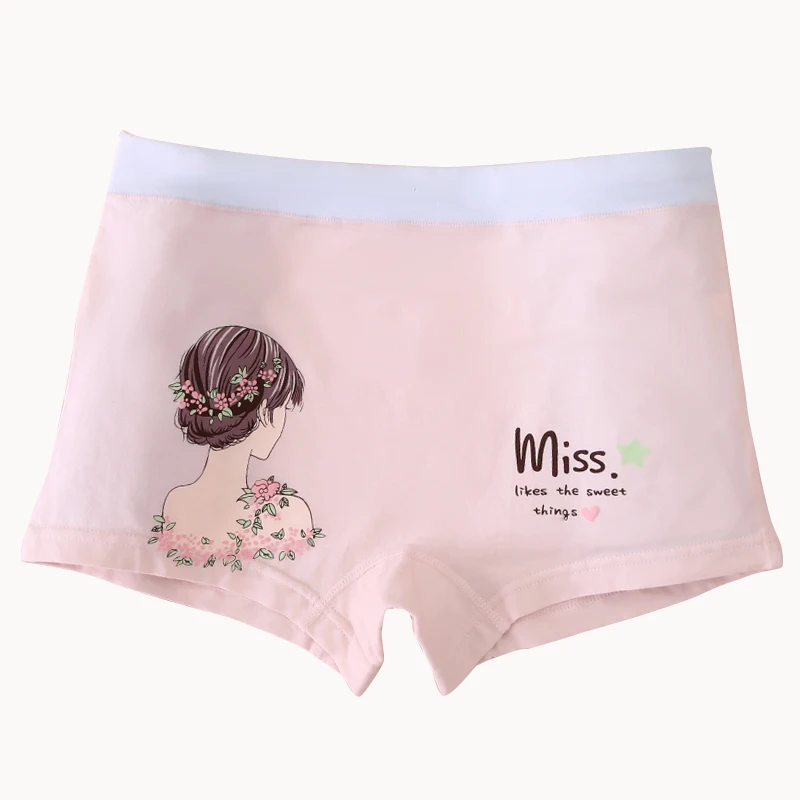 100% органический трусики с изображениями героев из мультиков для детей От 3 до 14 лет дети стринги для девочек стринги здоровым трусы-боксеры