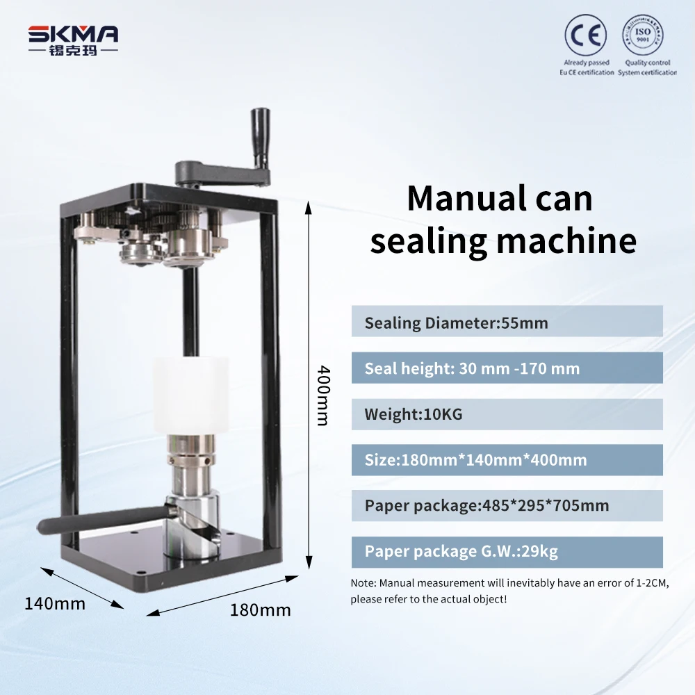 Easy Open Bottle Semi Can Sealing Machine Commercial Multipurpose Manual Pet Can Sealer Machine for Different Sizes