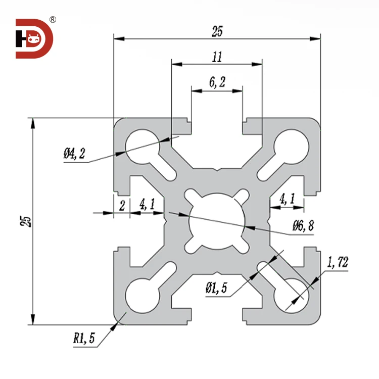 product 2525 industrial extruded aluminum profiles 2550 aluminum alloy profiles small equipment frame 3d printer photovoltaic bracket-3