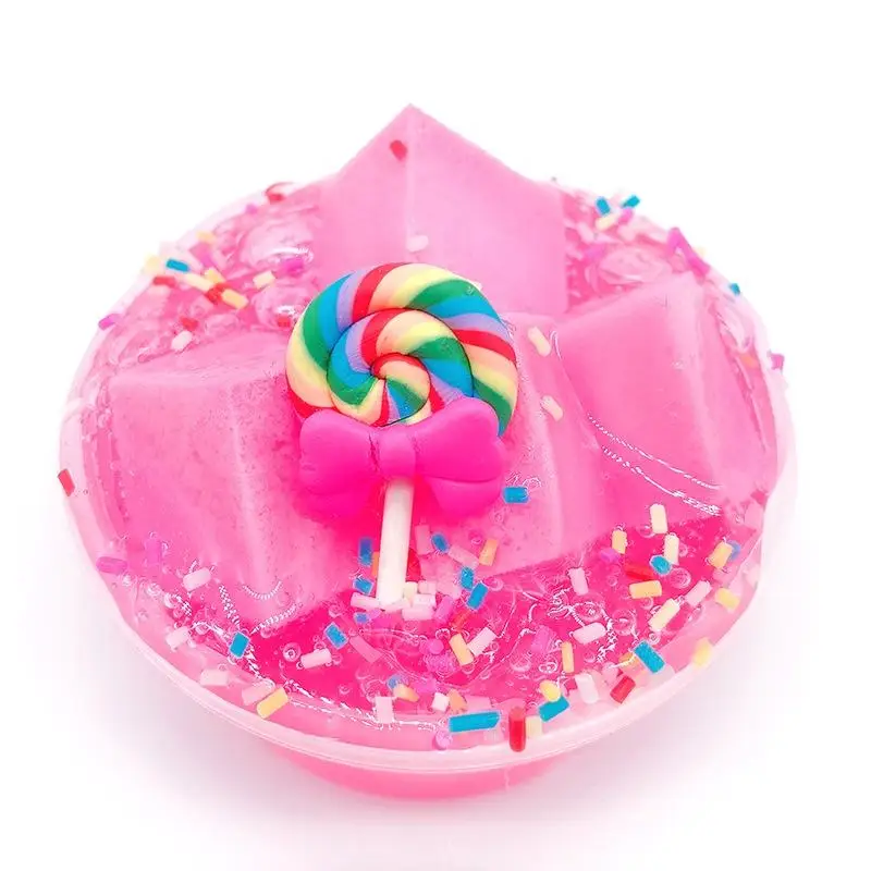 Simulation Fruit Jelly Cube Sponge for Slime Mixed DIY Accessories