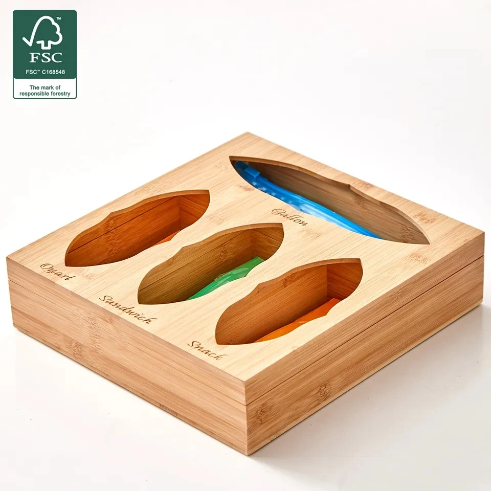 Kitchen Drawer Baggie Holder Organizer,Food Storage Bag Dispenser