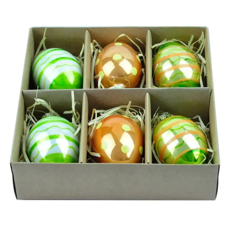 Easter Decoration Easter Glass Eggs Ornament Set of 6 Glass Egg For Sale