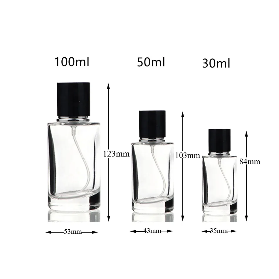 50ml Empty Round Perfume Bottle Set 1.7oz Classical Cylinder ...