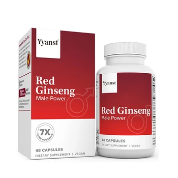 OEM/ODM Vegan Provide Energy Red Ginseng Extract Capsules Boost Immunity Improve Memory Increase Clarity Red Ginseng Capsules