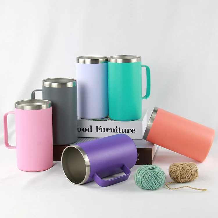 Coffee Travel Mug With Handle Stainless Steel Cup Tumbler Thermos