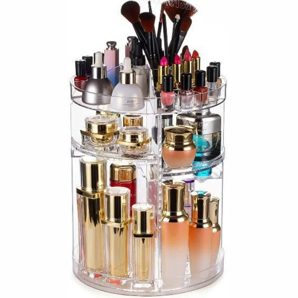 Cross Border Transparent Plastic Cosmetic Dustproof Multi-Compartment Storage Makeup Organizers