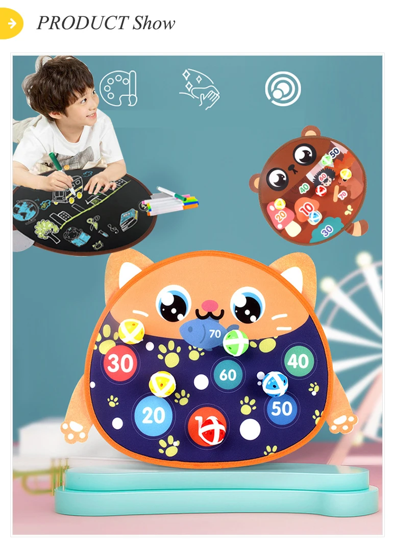 Drawing Sketchpad Game 2 In 1 Sport Sticky Ball Toys Kids Dart Board