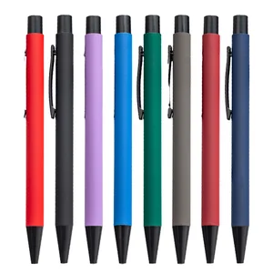 In-Stock Aluminum Retractable Ballpoint Pen Factory Direct Student Office Hotel Bank Signature Animal Logo for Front Desk Use