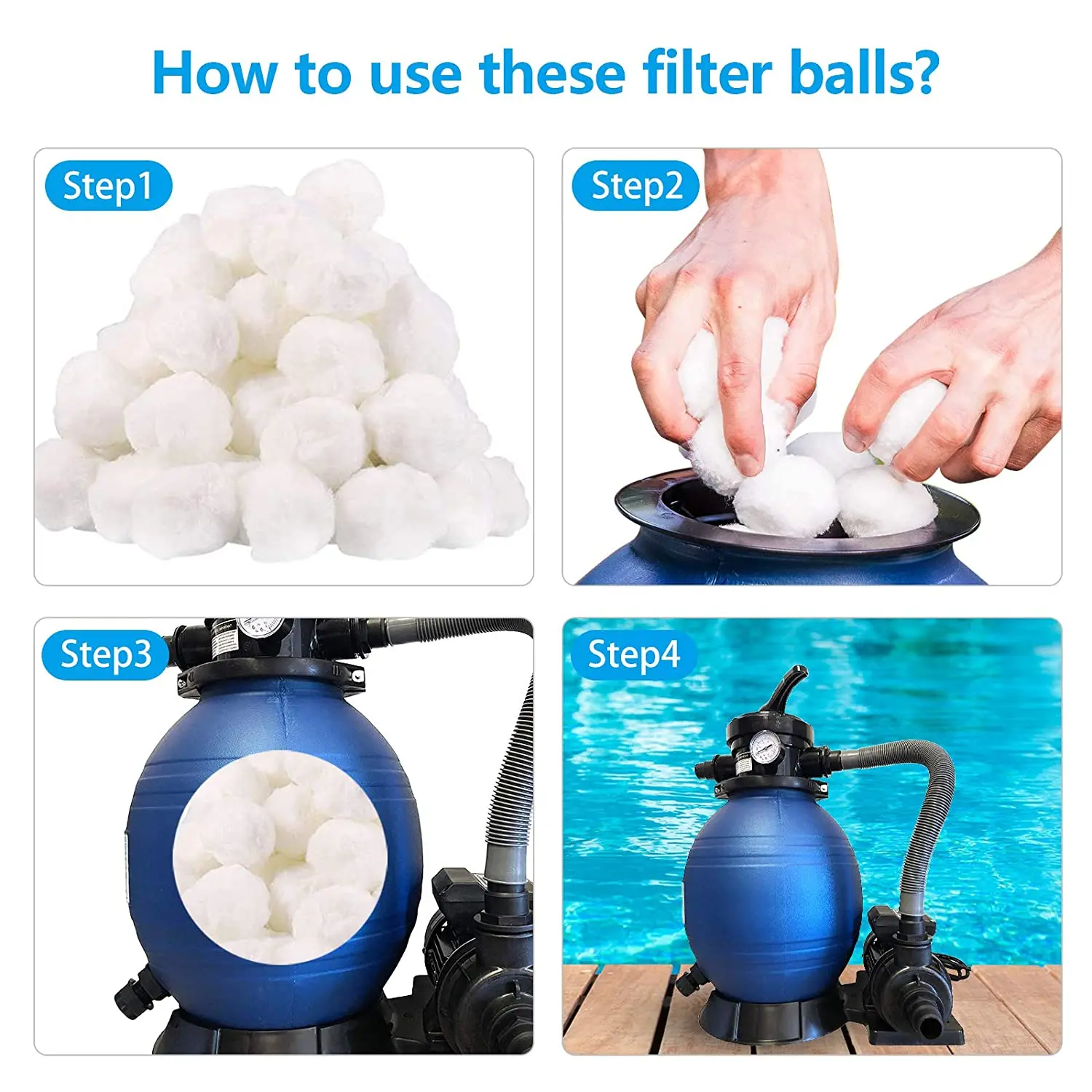 Oil Absorbing Scum Sand Filter Media Substitute Washable Polyester Filter Media Ball