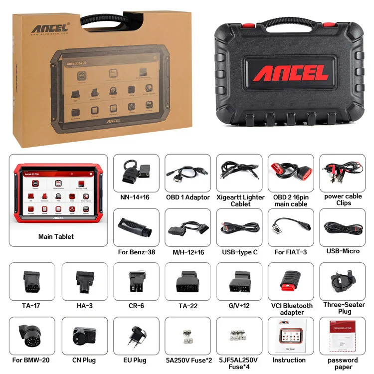 Ancel DS700 Advanced Function Full System Diagnostic Online Coding 34 Maintance Service