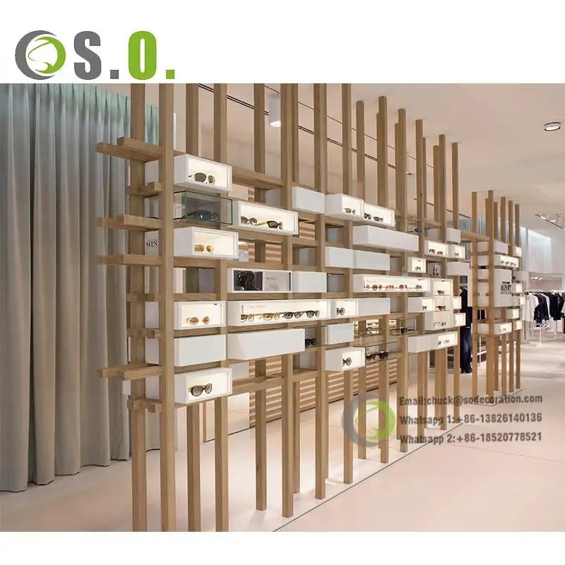 Customized Eyewear Wall Display Optical Display Rods Eyewear Shop ...
