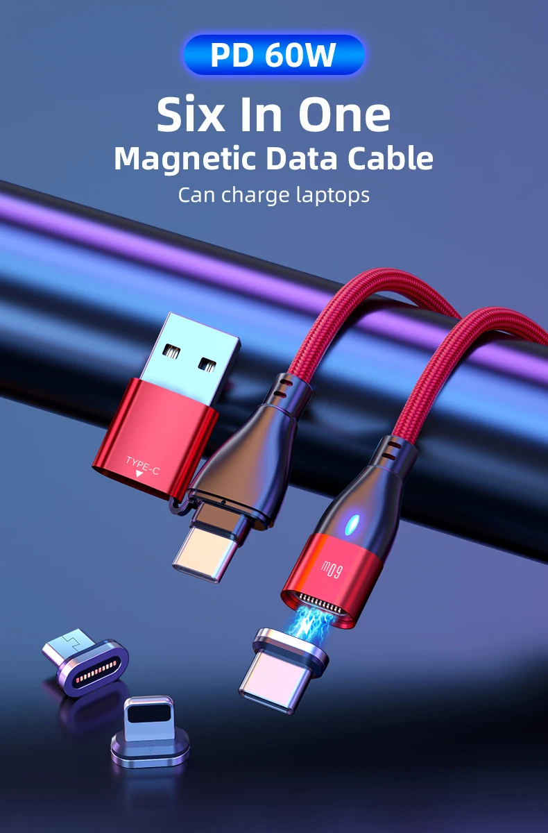 60w 6 In 1 Usb Cable Quick Charge4.0 Usb C To Type C Micro