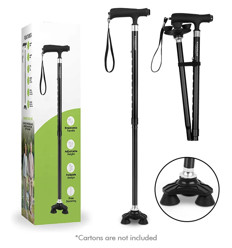 Kinggear Adjustable Folding Walking Canes Section Aluminum Walking