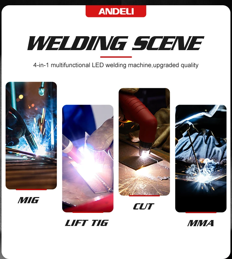 Andeli Smart Portable 4 In 1 Welding Machine Mig Tig Cut Mma And Flux Welding Without Gas