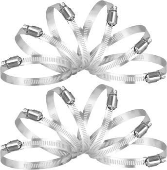 XRPAOWA Hose Clamps, 304 Stainless Steel, 10 Pcs/Pack, SAE 48 Worm Gear Hose Pipe Clamps, 2 8/16 Inch 3 1/2 Inch (65 89mm) (SAE 48 - View #10